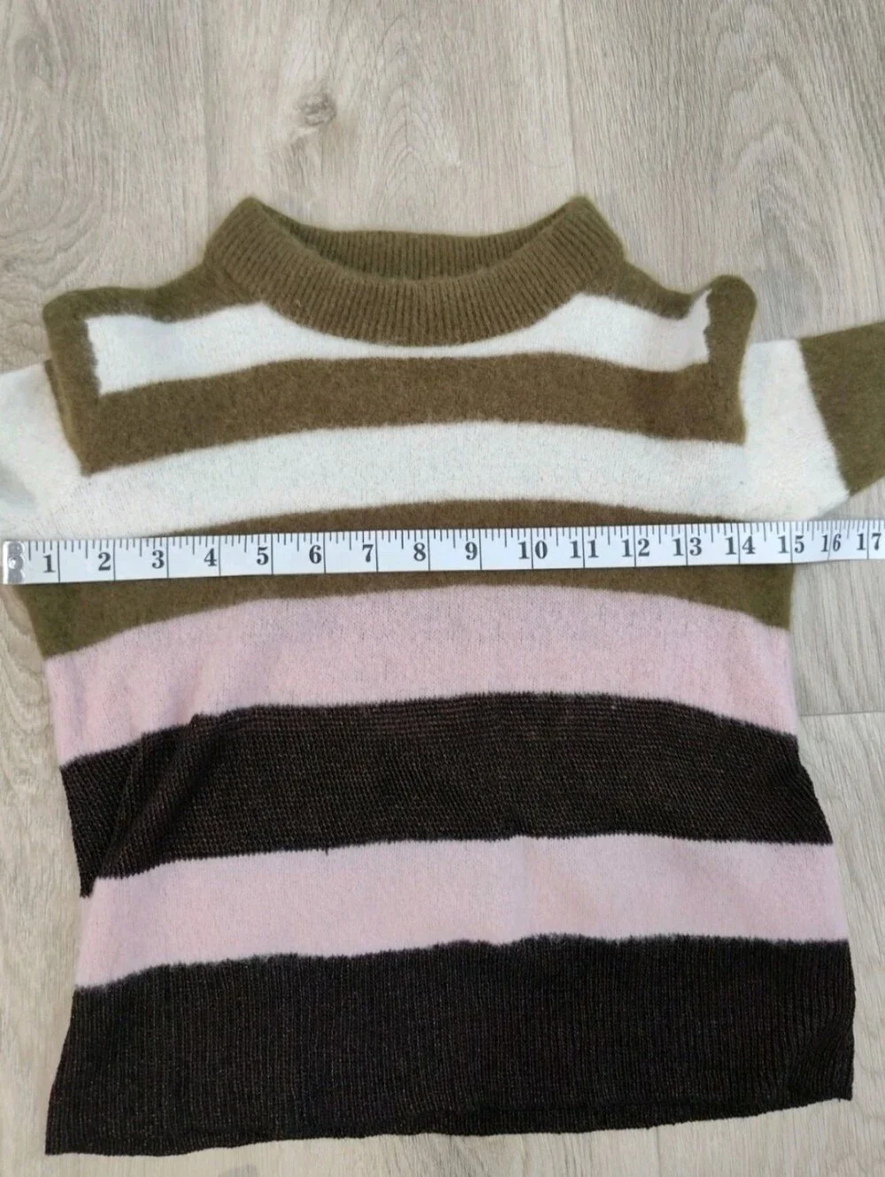 Rag & Bone Annika Pink Black White Striped Knit Cashmere Blend Sweater XS/S - Picture 5 of 7